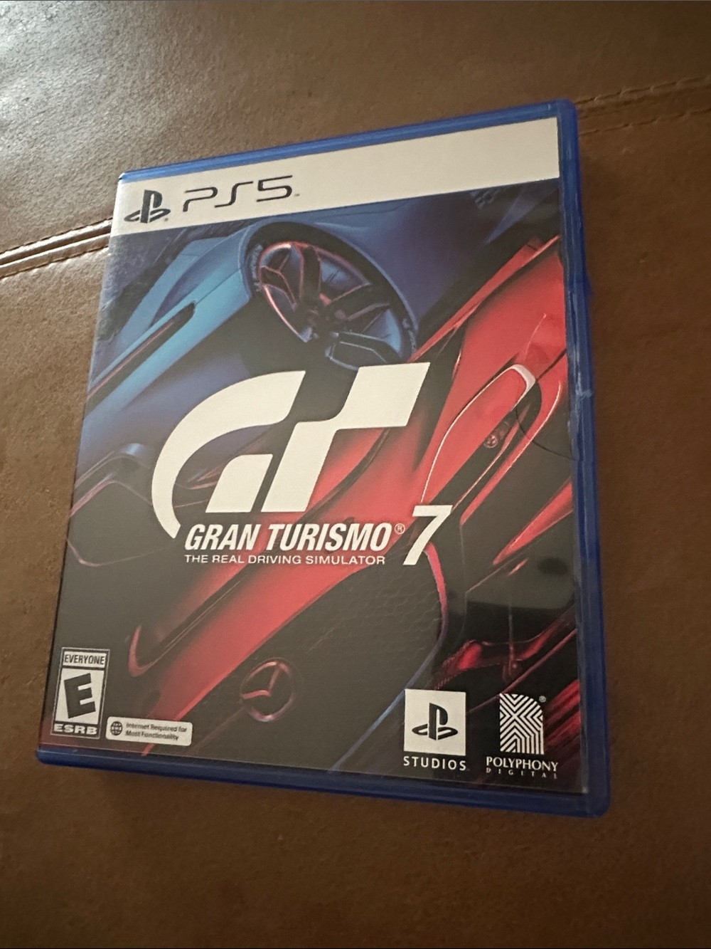 Sony PS5 Gran Turismo 7 Blue Case with Red & Blue Cover Art